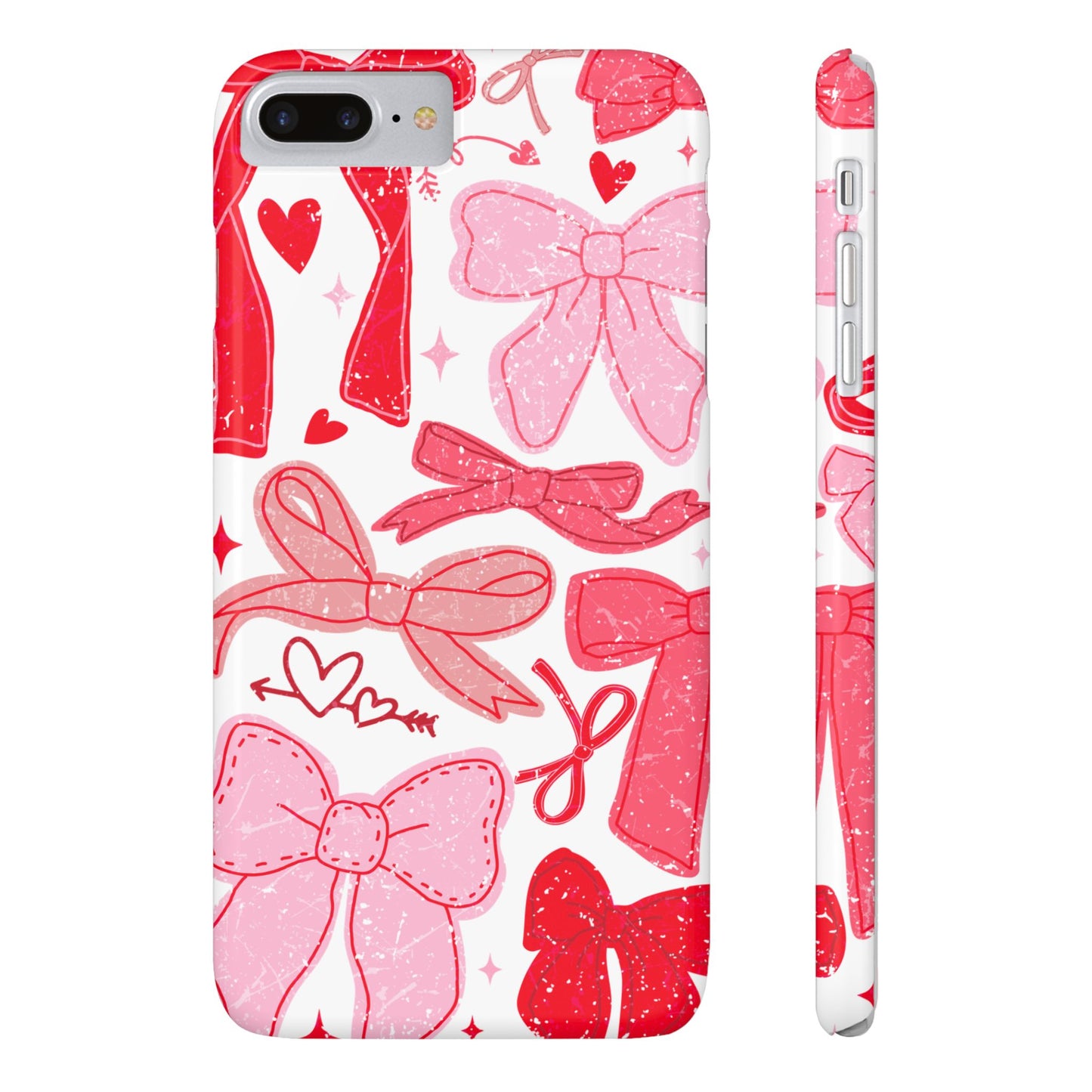 Charming Bow Pattern Slim Phone Cases, Perfect Gift for Fashion Lovers, Cute Accessory for Valentine's Day, Stylish Mobile Cover, Bow Design