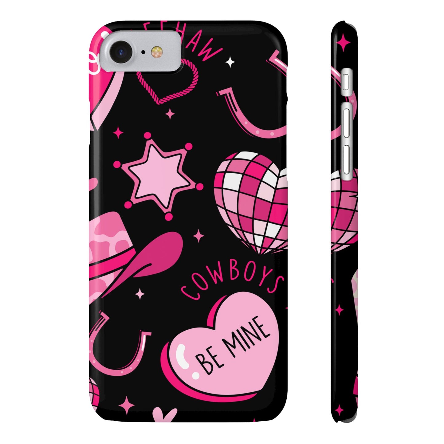 Cowboy Love Slim Phone Case, Cute Phone Cover, Valentine's Day Gift, Trendy Accessories for Her, Fun Heart Design