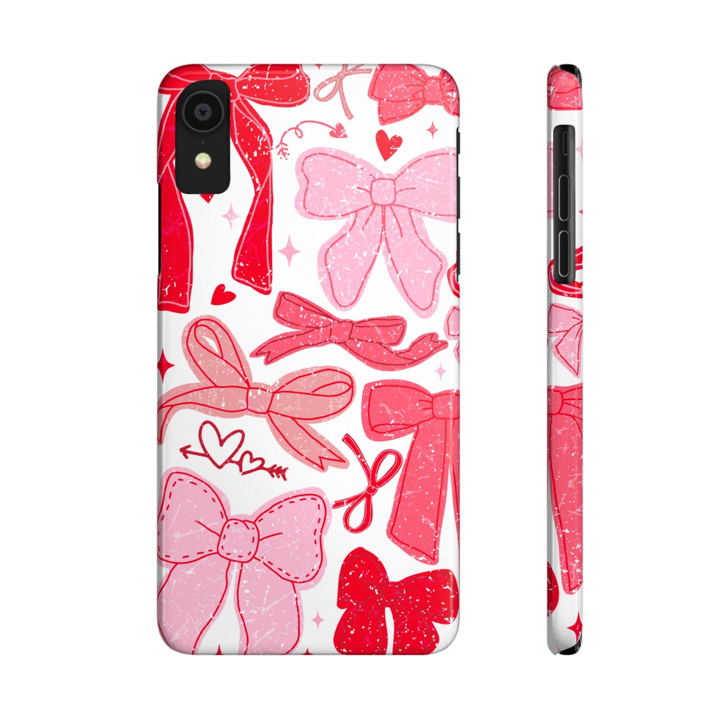 Charming Bow Pattern Slim Phone Cases, Perfect Gift for Fashion Lovers, Cute Accessory for Valentine's Day, Stylish Mobile Cover, Bow Design