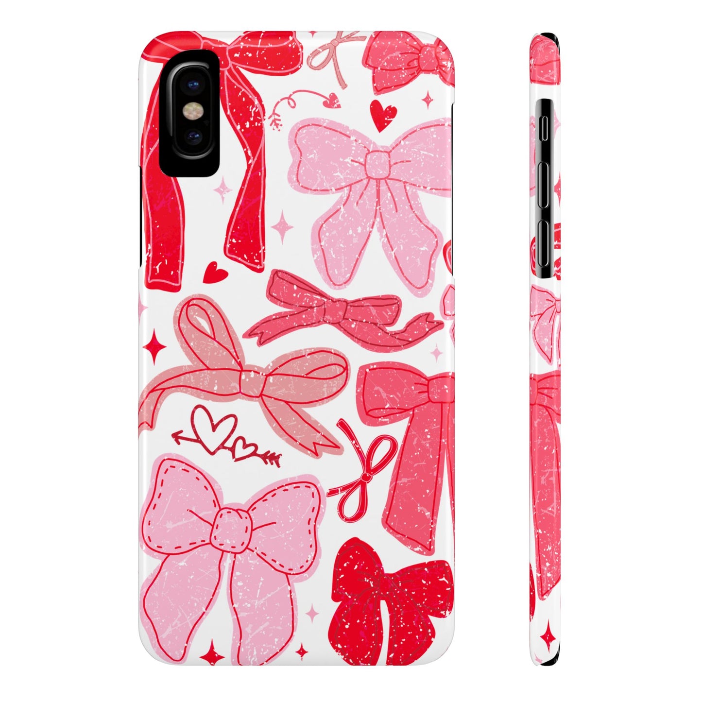 Charming Bow Pattern Slim Phone Cases, Perfect Gift for Fashion Lovers, Cute Accessory for Valentine's Day, Stylish Mobile Cover, Bow Design