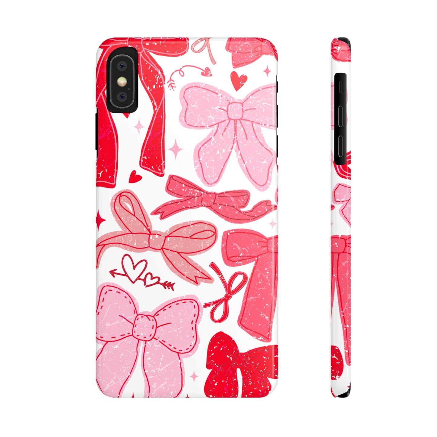 Charming Bow Pattern Slim Phone Cases, Perfect Gift for Fashion Lovers, Cute Accessory for Valentine's Day, Stylish Mobile Cover, Bow Design