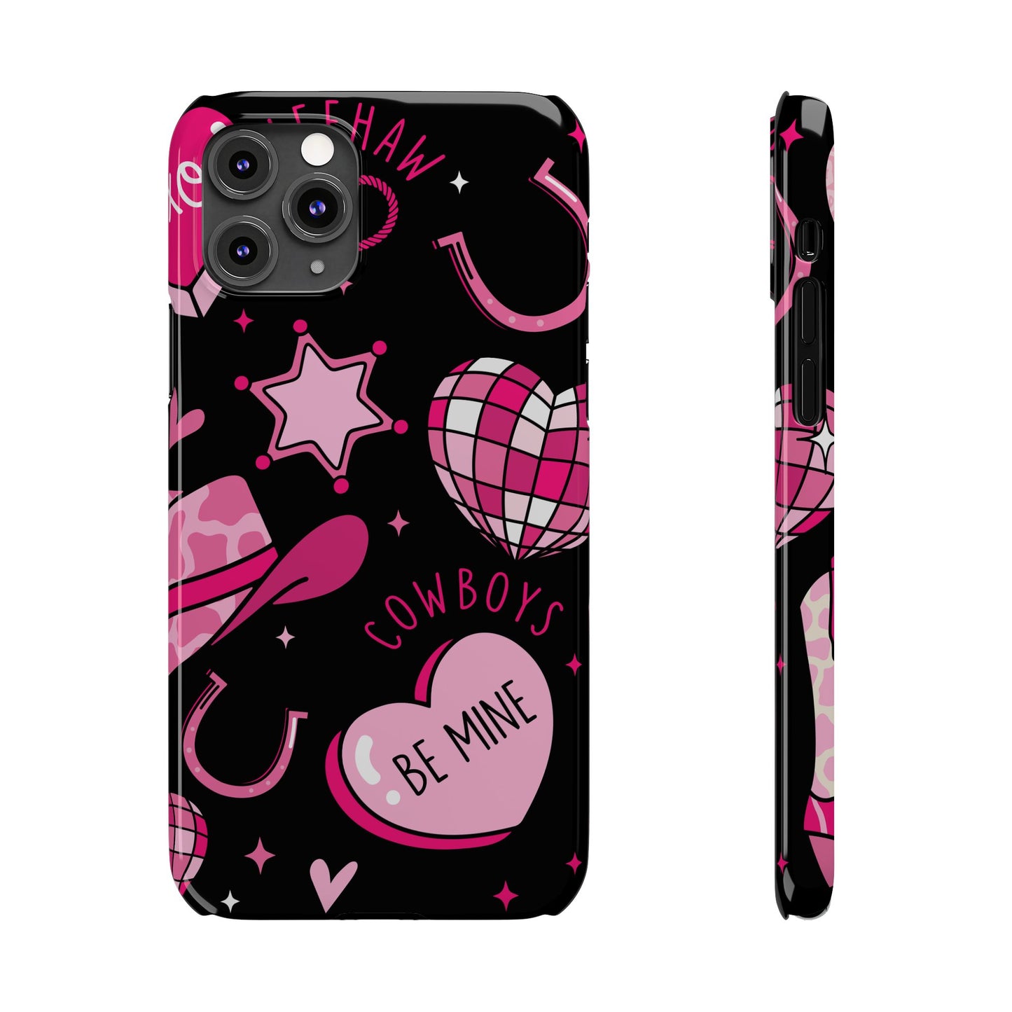 Cowboy Love Slim Phone Case, Cute Phone Cover, Valentine's Day Gift, Trendy Accessories for Her, Fun Heart Design