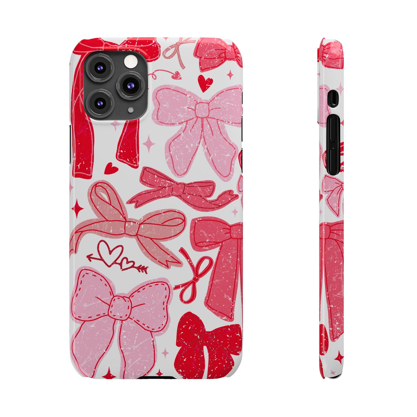 Charming Bow Pattern Slim Phone Cases, Perfect Gift for Fashion Lovers, Cute Accessory for Valentine's Day, Stylish Mobile Cover, Bow Design