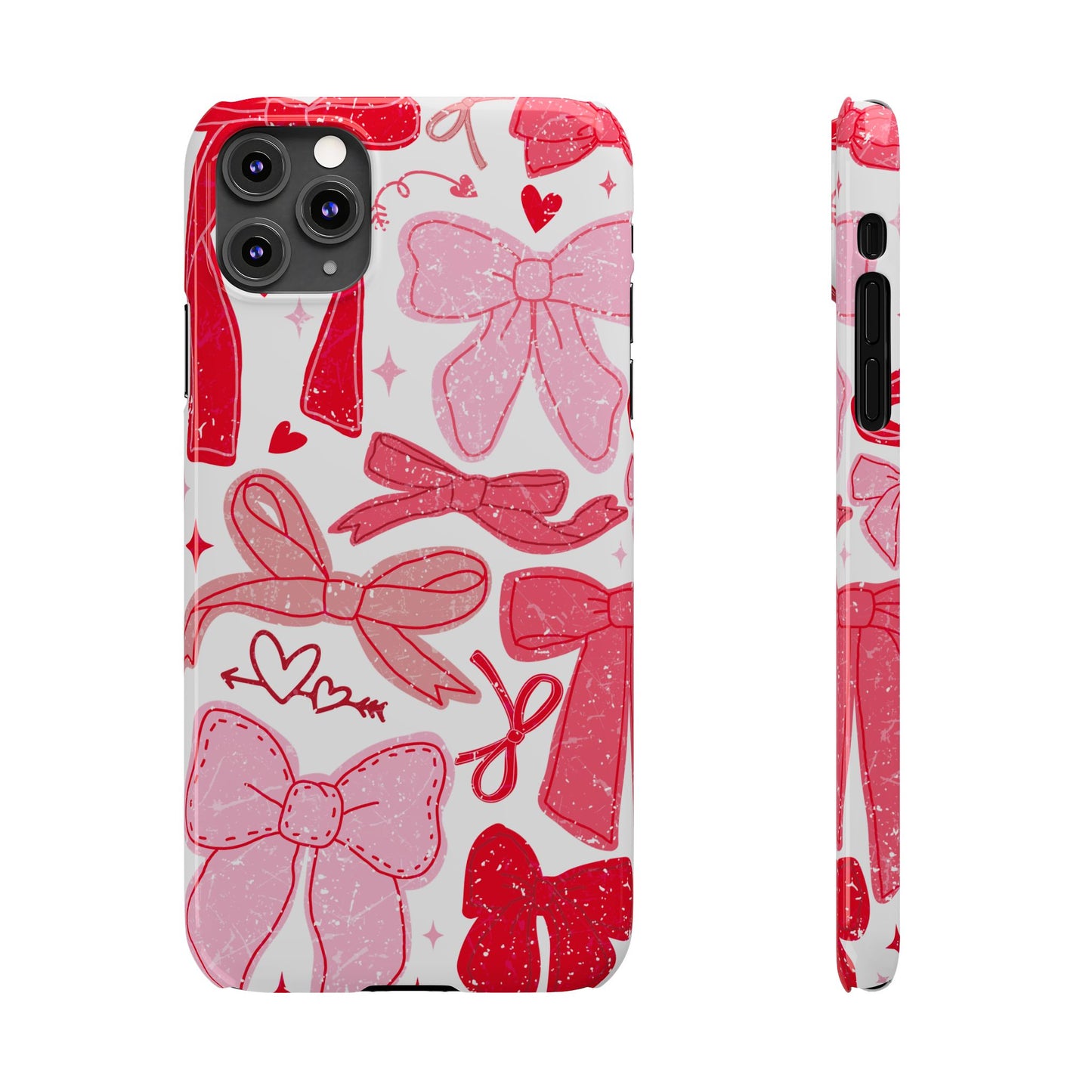 Charming Bow Pattern Slim Phone Cases, Perfect Gift for Fashion Lovers, Cute Accessory for Valentine's Day, Stylish Mobile Cover, Bow Design