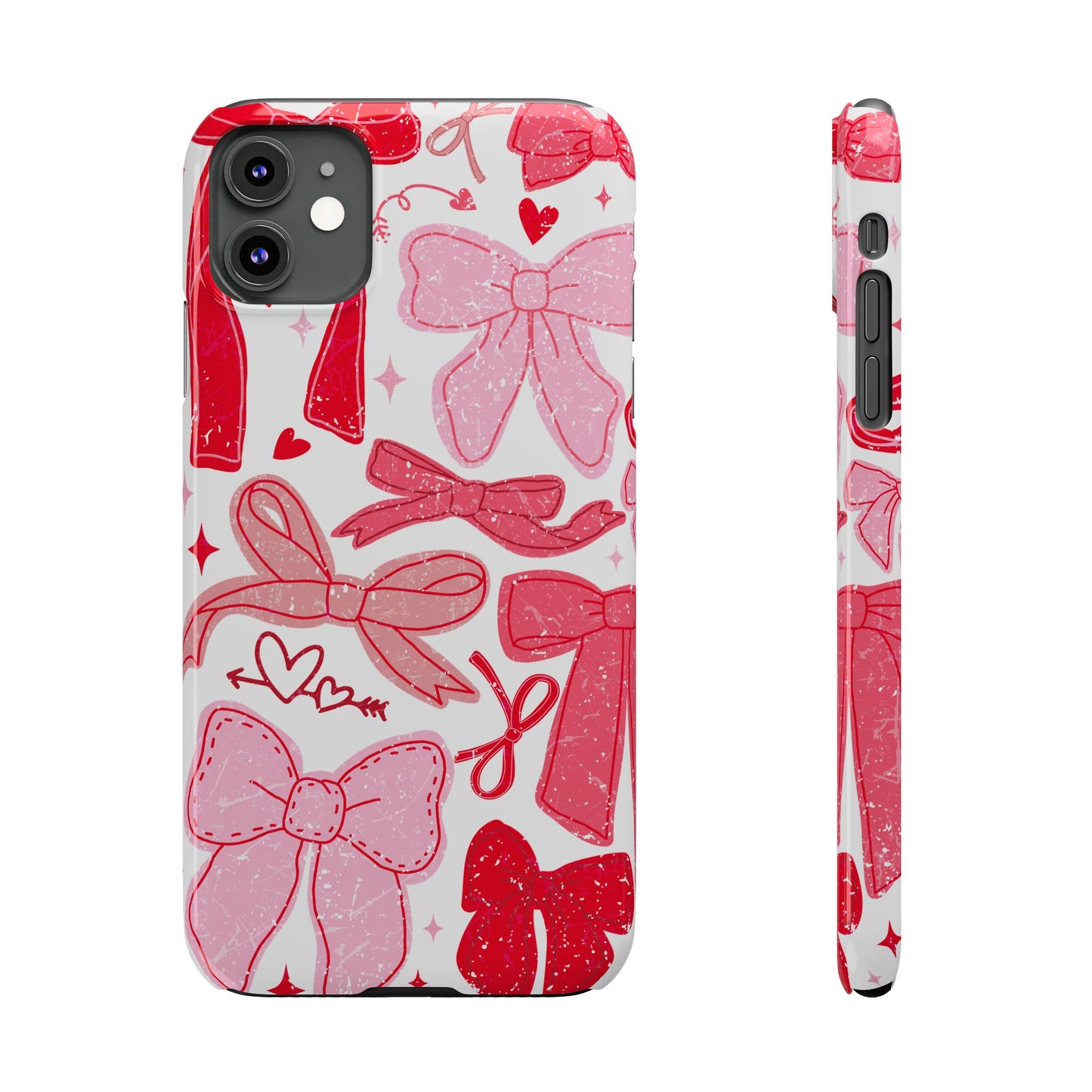 Charming Bow Pattern Slim Phone Cases, Perfect Gift for Fashion Lovers, Cute Accessory for Valentine's Day, Stylish Mobile Cover, Bow Design