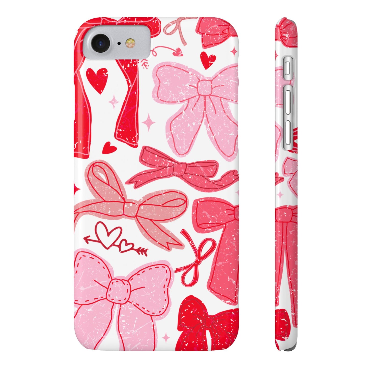 Charming Bow Pattern Slim Phone Cases, Perfect Gift for Fashion Lovers, Cute Accessory for Valentine's Day, Stylish Mobile Cover, Bow Design