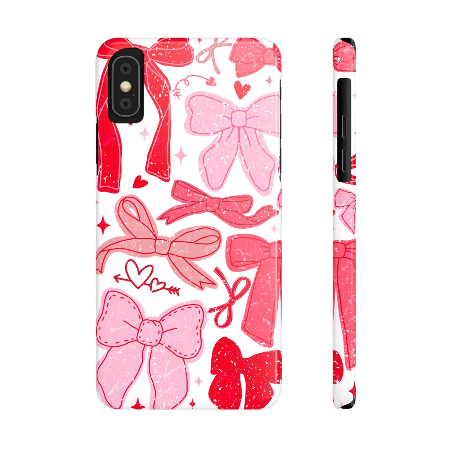 Charming Bow Pattern Slim Phone Cases, Perfect Gift for Fashion Lovers, Cute Accessory for Valentine's Day, Stylish Mobile Cover, Bow Design