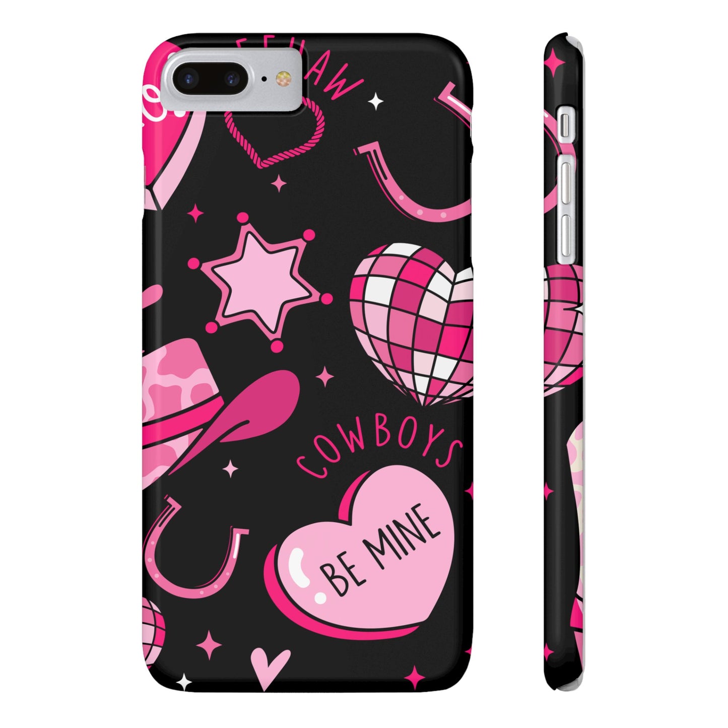 Cowboy Love Slim Phone Case, Cute Phone Cover, Valentine's Day Gift, Trendy Accessories for Her, Fun Heart Design